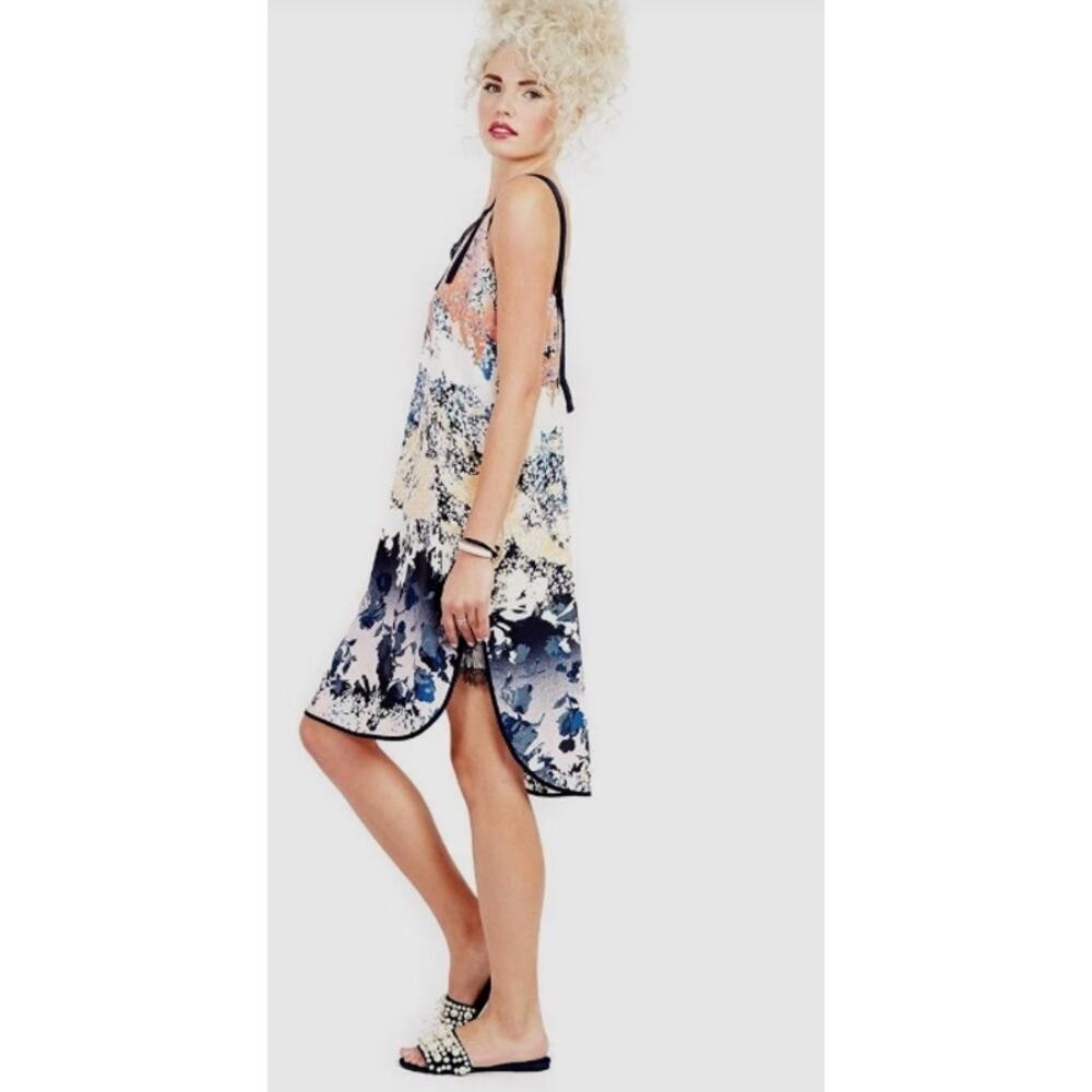 ADELYN RAE FRANCES FLOWER MULTI COLOR PRINTED SLEEVELESS SLIP SHEATH DRESS XS